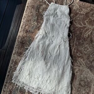 Lulus Making Magic White Fringe Mini Dress